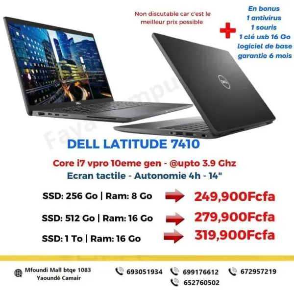 Dell Latitude 7410 i7 vPro 10e 16Go SSD 1To 14" tactile