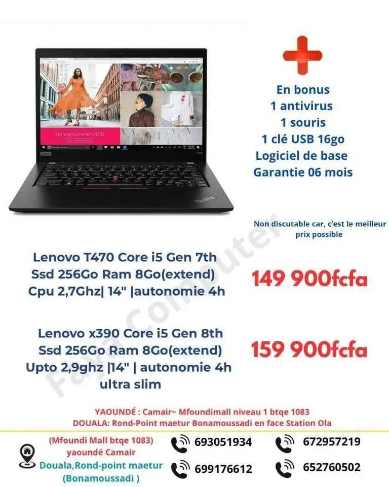 Lenovo ThinkPad X390 Core i5 Gen8 8Go SSD 256Go 14"