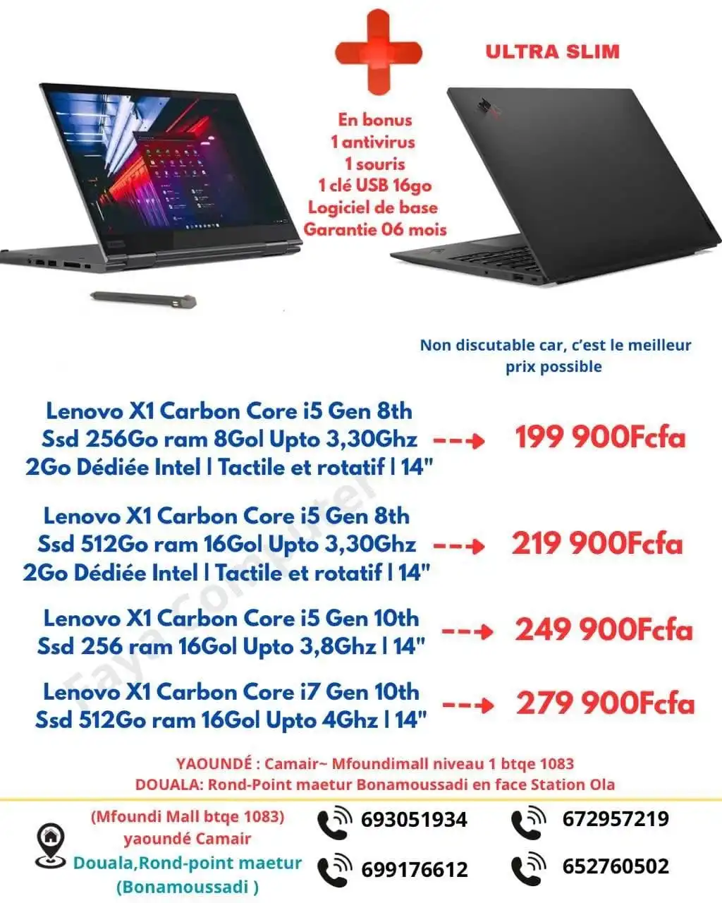 Lenovo X1 Carbon i5 Gen8 16Go SSD 512Go 14" tactile